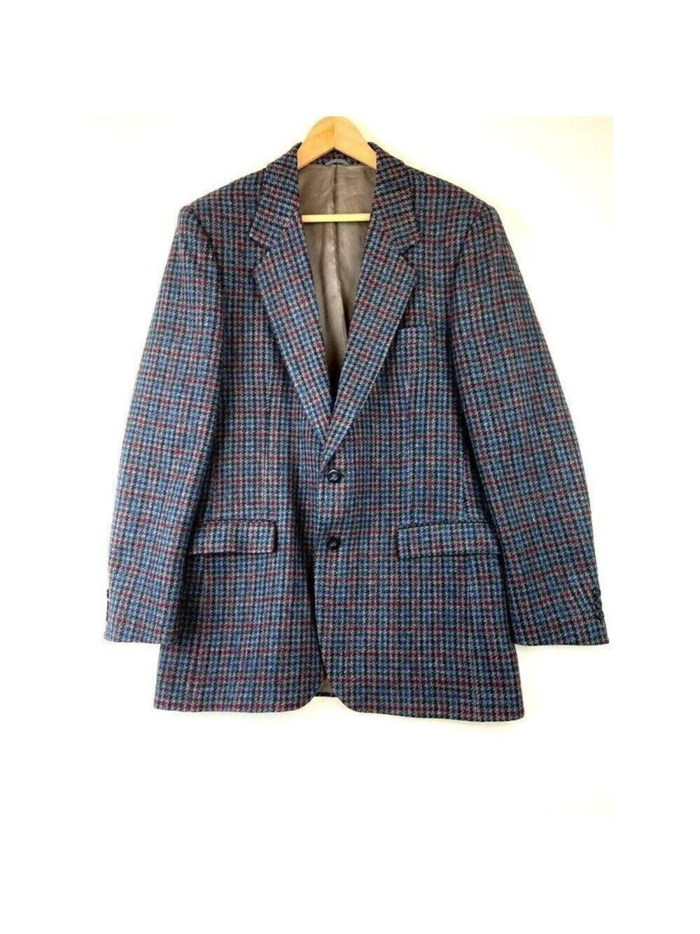 Vintage Wool Men's Plaid Blazer Size 42 Tall